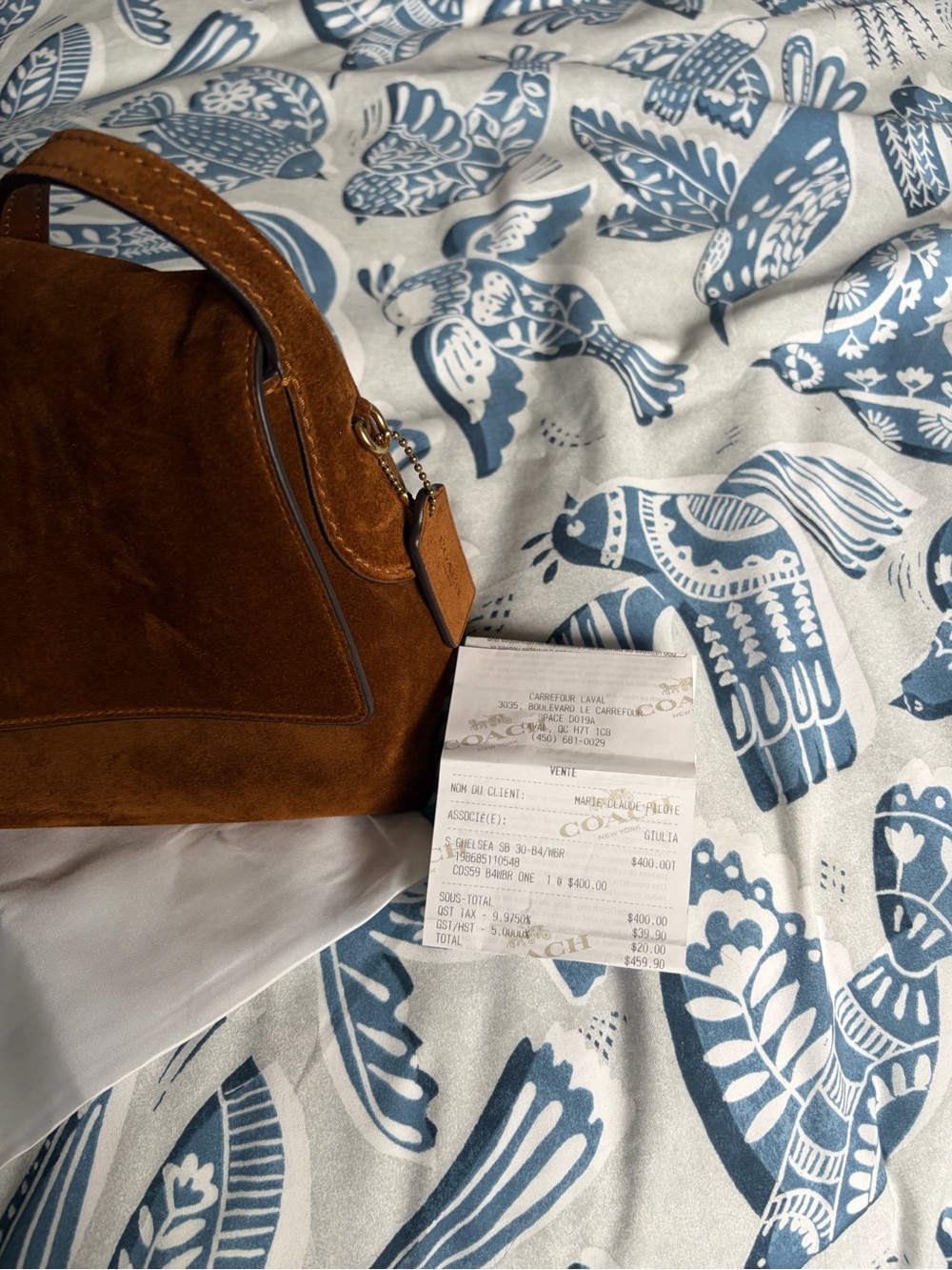 Coach Chelsea Shoulder Bag in Warm Brown Suede - Picture 3 of 7